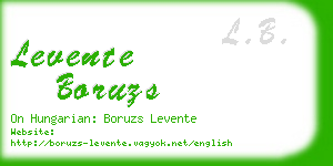 levente boruzs business card